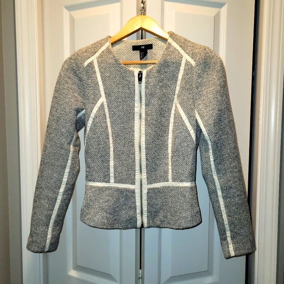 Vintage retro H&M fitted structured zipper blazer